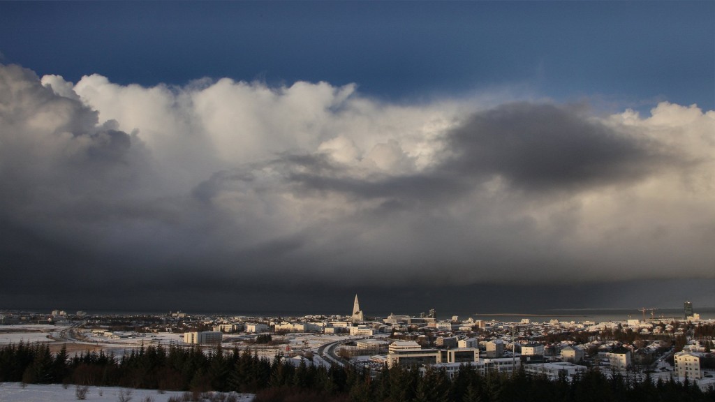 Cloud formation over Reykjavik